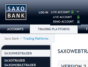 online trading brokerage SaxobankWebtrader